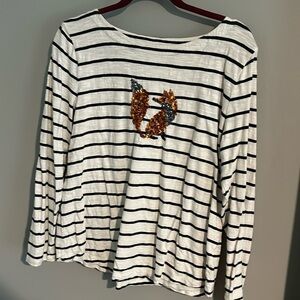 Fox sequined striped casual top